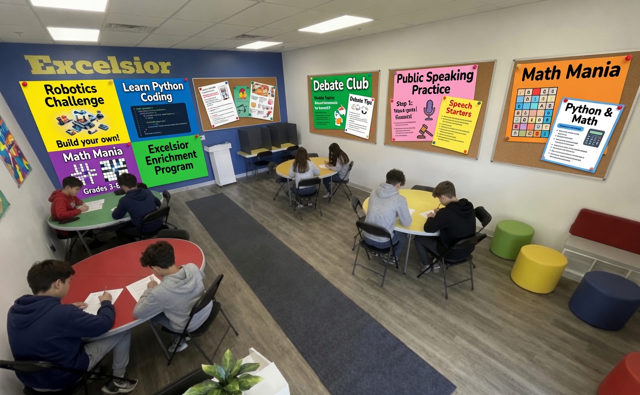 Kids learning online with Excelsior Enrichment Program